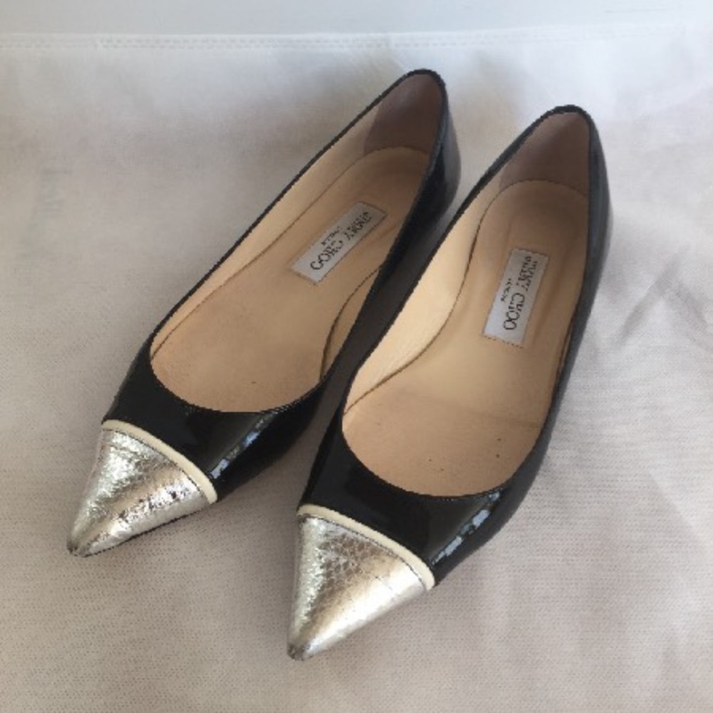 JIMMY CHOO - Pointed-Toe Flats US 8 | IT 38